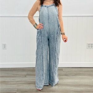 eesome Light Blue Denim Jumpsuit